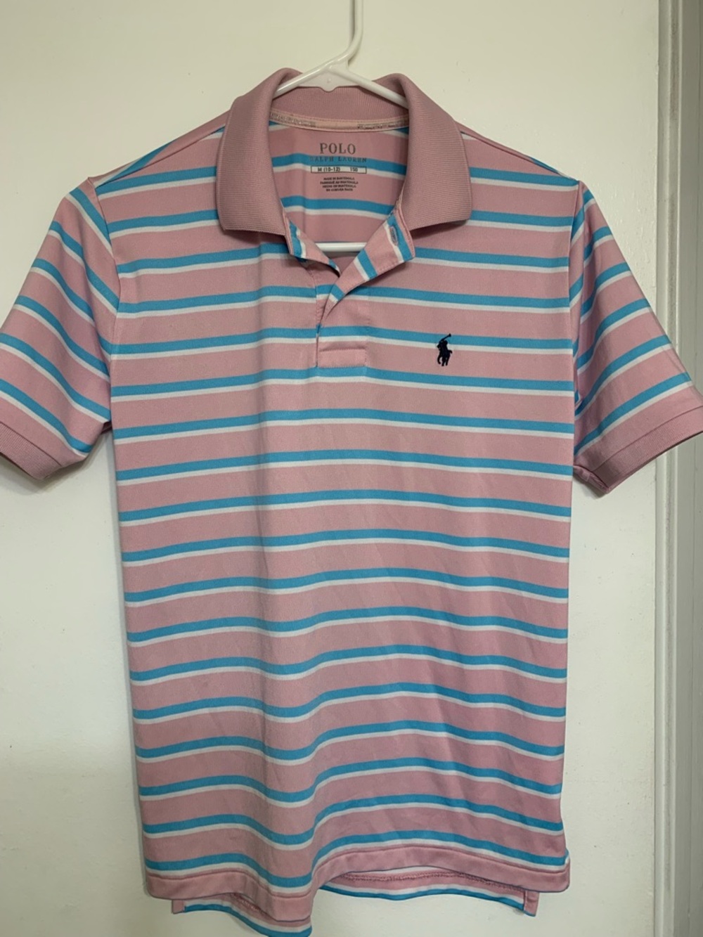 Polo by Ralph Lauren Pink, Blue & White Striped Polo Shirt